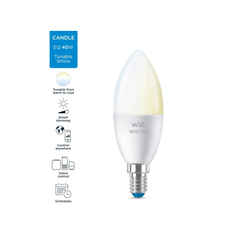 LED Prigušiva žarulja C37 E14/4,9W/230V 2700-6500K CRI 90 Wi-Fi - WiZ