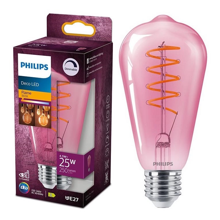 LED Prigušiva žarulja DECO Philips ST64 E27/4,5W/230V 1800K