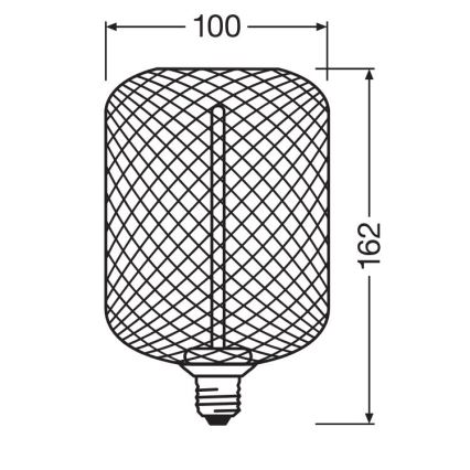 LED Prigušiva žarulja DECOR FILAMENT E27/3,5W/230V 1800K crna - Osram
