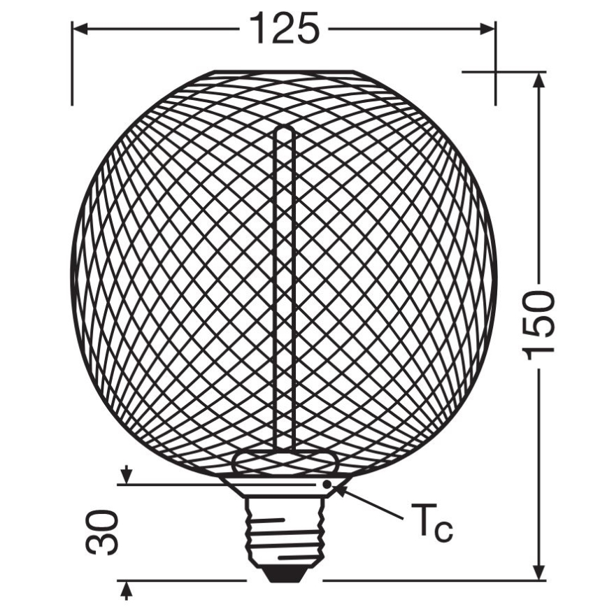LED Prigušiva žarulja DECOR  FILAMENT G125 E27/3,5W/230V 1800K crna - Osram