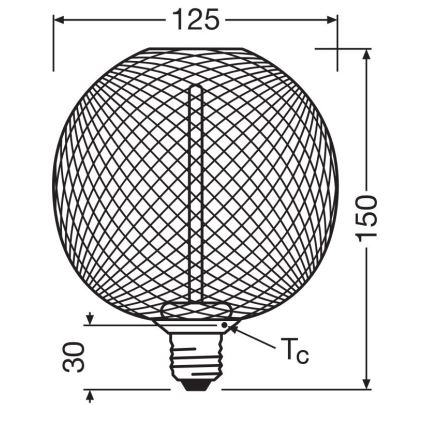 LED Prigušiva žarulja DECOR  FILAMENT G125 E27/3,5W/230V 1800K zlatna - Osram