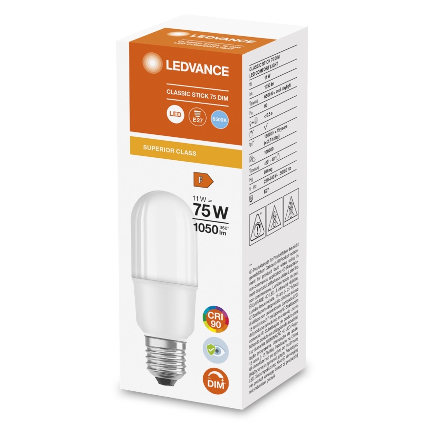 LED prigušiva žarulja E27/11W/230V 6500K CRI 90 - Ledvance