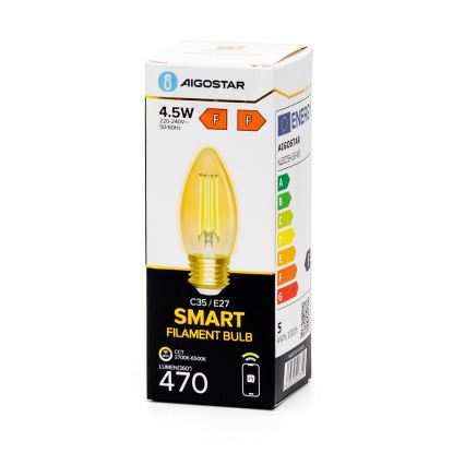 LED Prigušiva žarulja FILAMENT C35 E27/4,5W/230V 2700-6500K Wi-Fi - Aigostar
