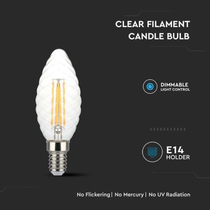 LED Prigušiva žarulja FILAMENT E14/4W/230V 3000K