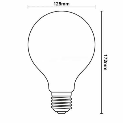 LED Prigušiva žarulja FILAMENT G125 E27/12W/230V 2000K