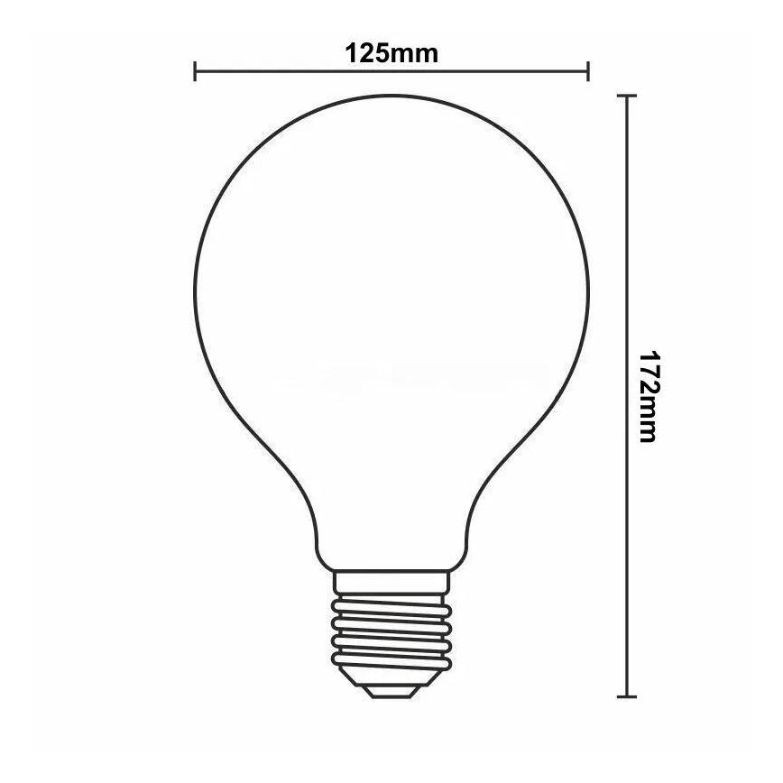 LED Prigušiva žarulja FILAMENT G125 E27/12W/230V 2000K