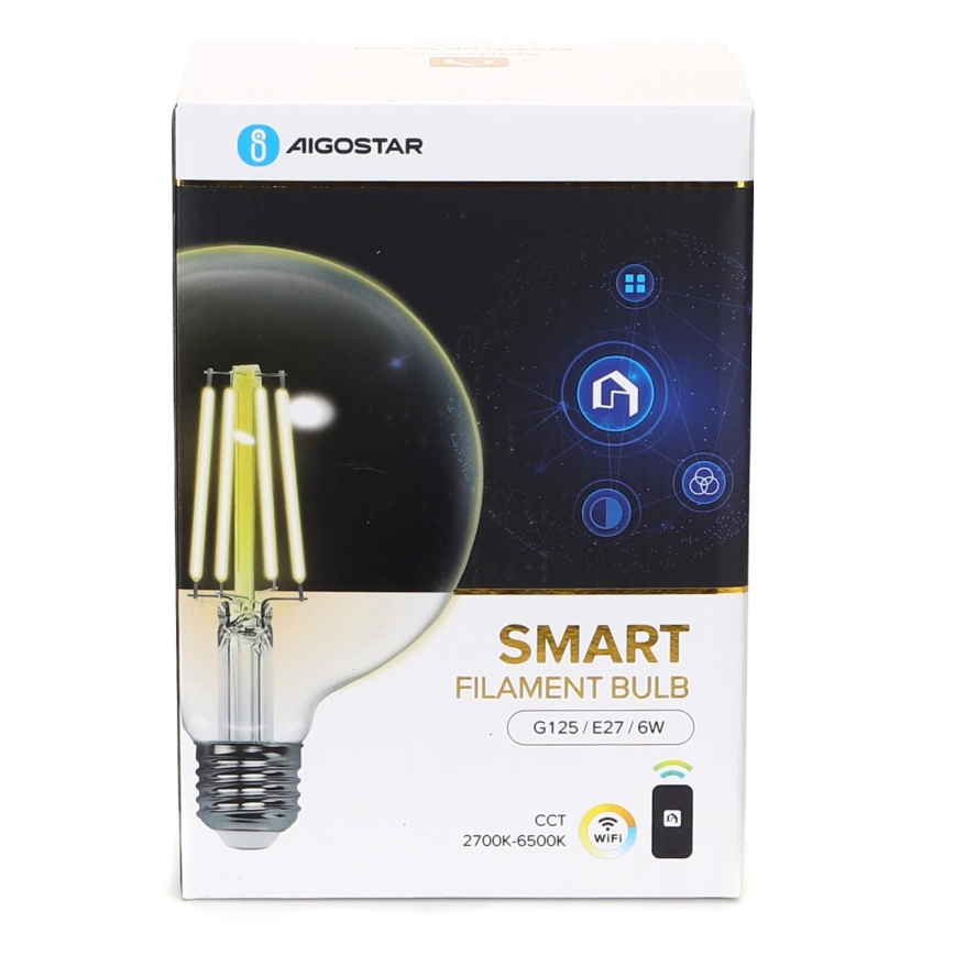 LED Prigušiva žarulja FILAMENT G125 E27/6W/230V 2700-6500K Wi-Fi - Aigostar