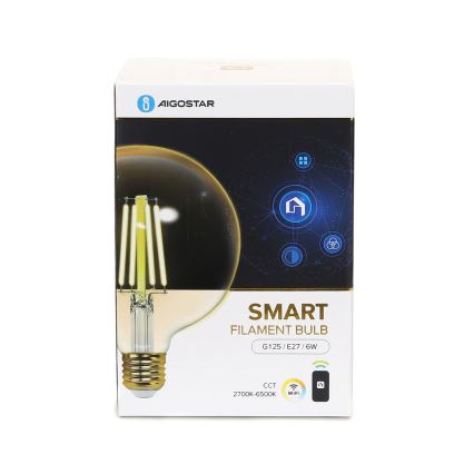 LED Prigušiva žarulja FILAMENT G125 E27/6W/230V 2700-6500K Wi-Fi - Aigostar