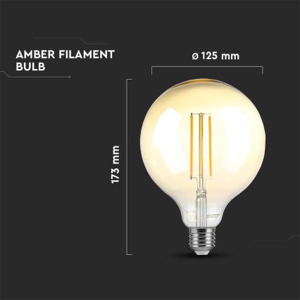 LED Prigušiva žarulja FILAMENT G125 E27/8W/230V 2200K