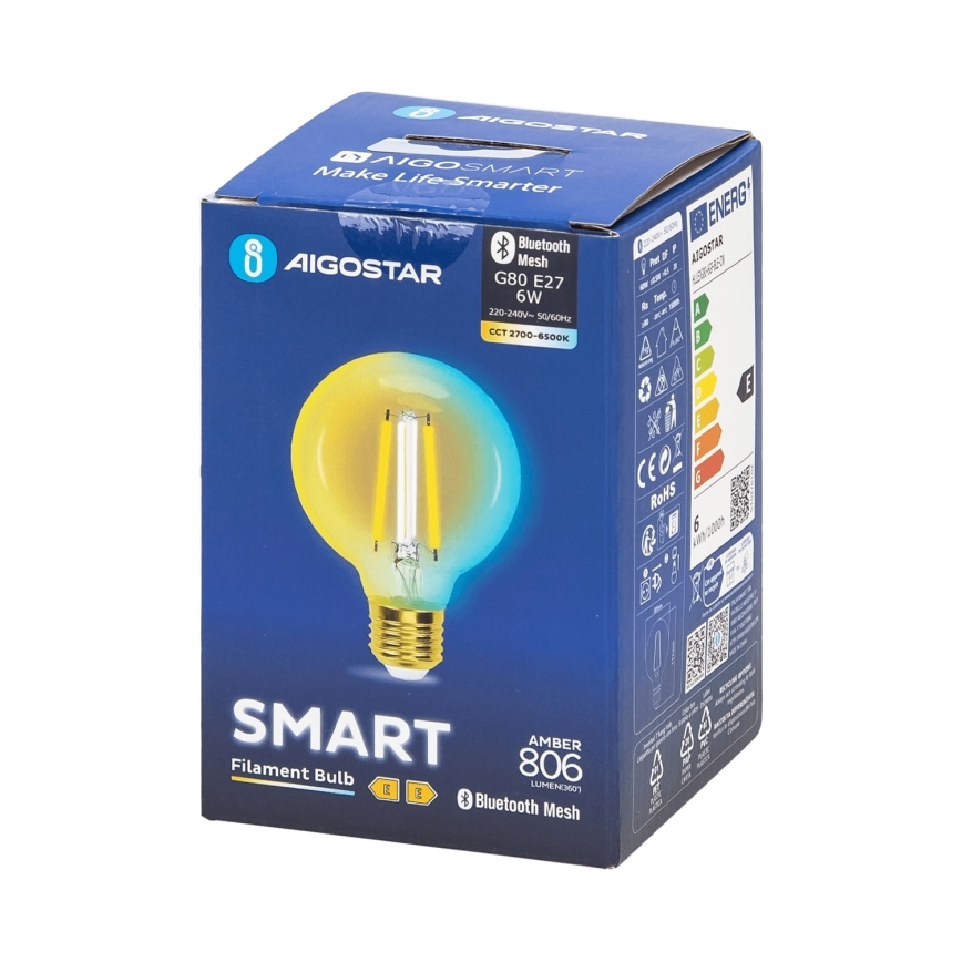 LED Prigušiva žarulja FILAMENT MESH Smart G80 E27/6W/230V 2700-6500K - Aigostar