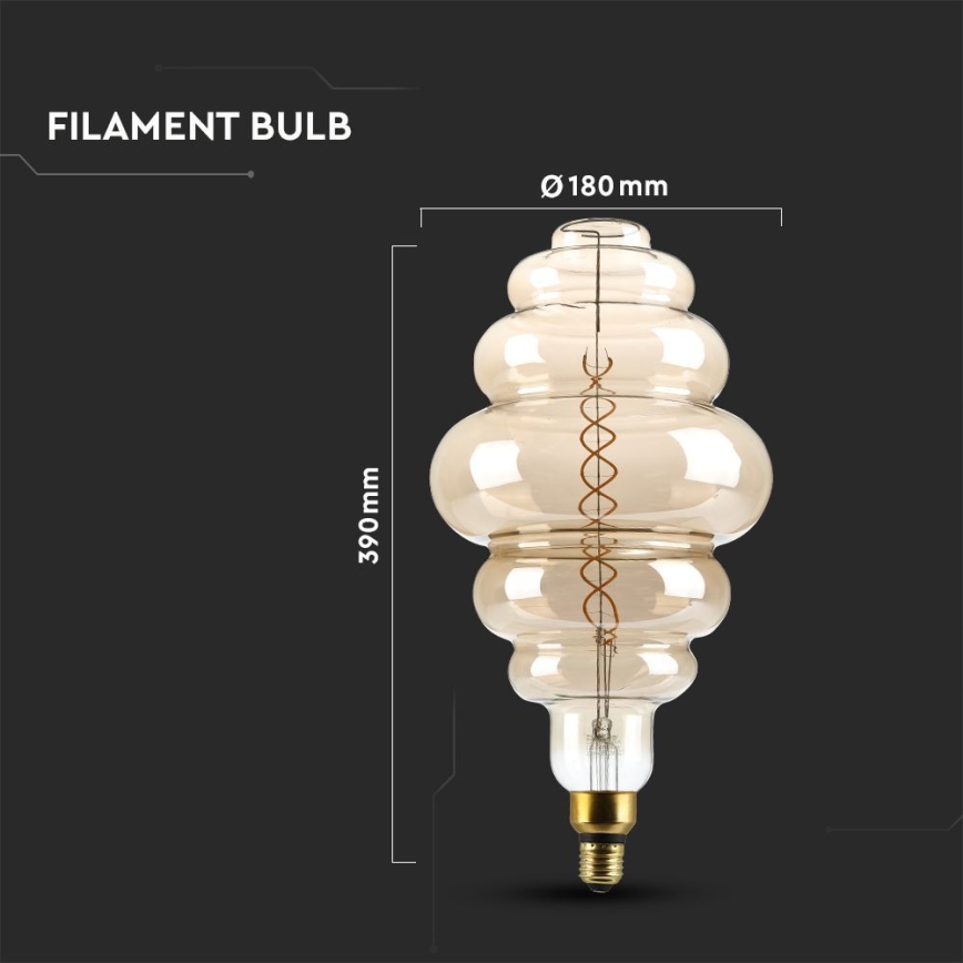 LED Prigušiva žarulja FILAMENT S200 E27/8W/230V 1800K