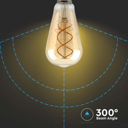 LED Prigušiva žarulja FILAMENT ST64 E27/4,8W/230V 1800K