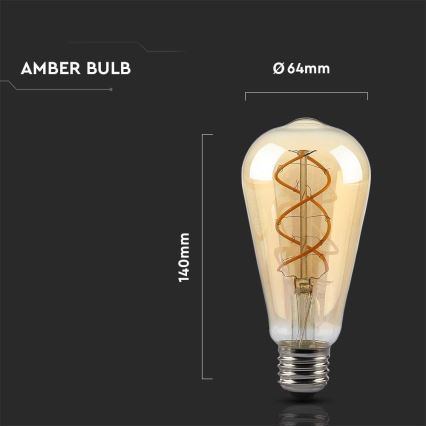 LED Prigušiva žarulja FILAMENT ST64 E27/4,8W/230V 1800K