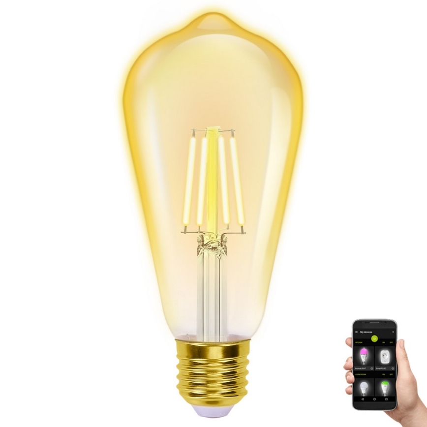 LED Prigušiva žarulja FILAMENT ST64 E27/6W/230V 2700-6500K Wi-Fi - Aigostar