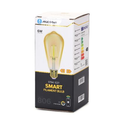 LED Prigušiva žarulja FILAMENT ST64 E27/6W/230V 2700-6500K Wi-Fi - Aigostar