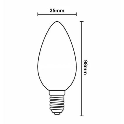 LED Prigušiva žarulja FILAMENT VINTAGE C35 E14/6W/230V 2000K