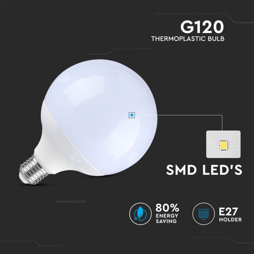 LED Prigušiva žarulja G120 E27/13W/230V 6400K