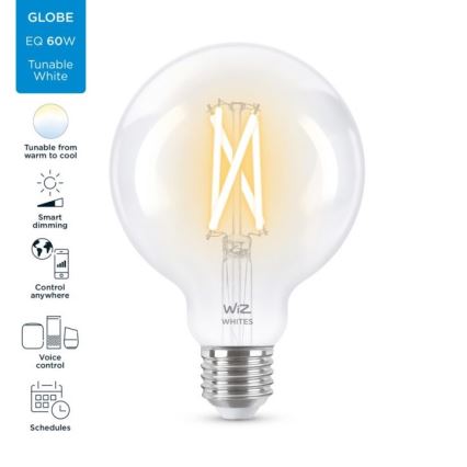 LED Prigušiva žarulja FILAMENT G95 E27/6,7W/230V 2700-6500K CRI 90 Wi-Fi - WiZ