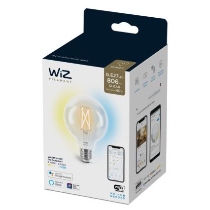 LED Prigušiva žarulja FILAMENT G95 E27/6,7W/230V 2700-6500K CRI 90 Wi-Fi - WiZ