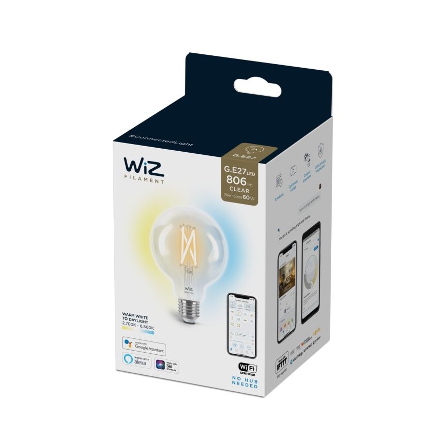 LED Prigušiva žarulja FILAMENT G95 E27/6,7W/230V 2700-6500K CRI 90 Wi-Fi - WiZ