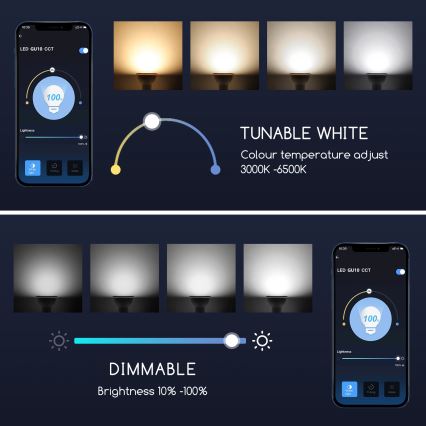 LED Prigušiva žarulja GU10/5W/230V 3000-6500K Wi-Fi - Aigostar