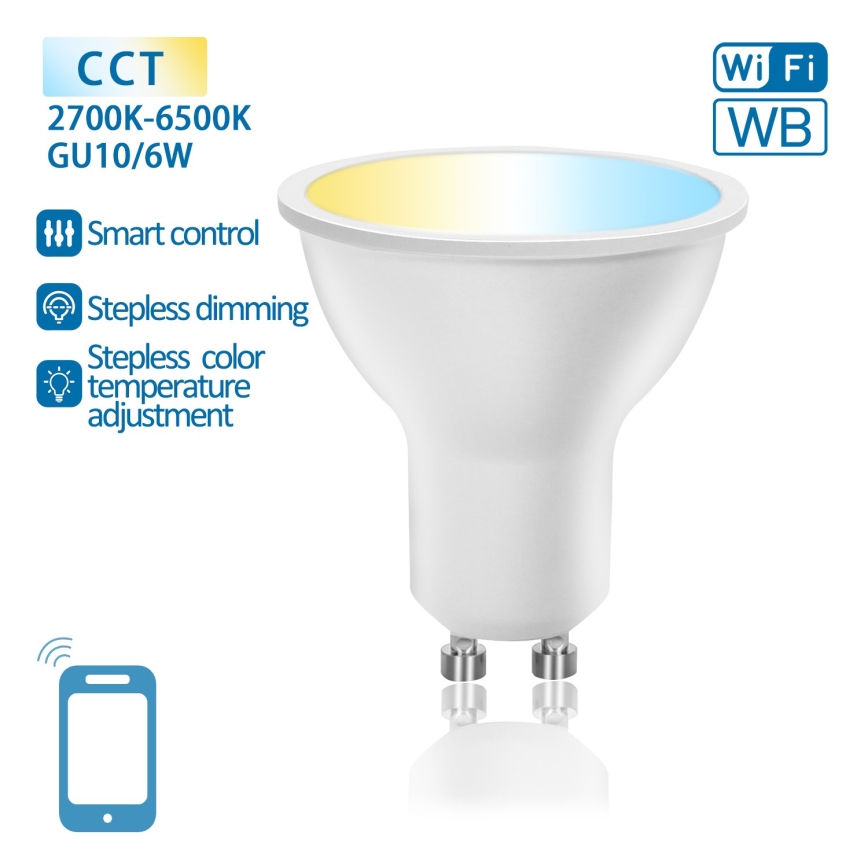 LED Prigušiva žarulja GU10/6W/230V 2700-6500K Wi-Fi - Aigostar