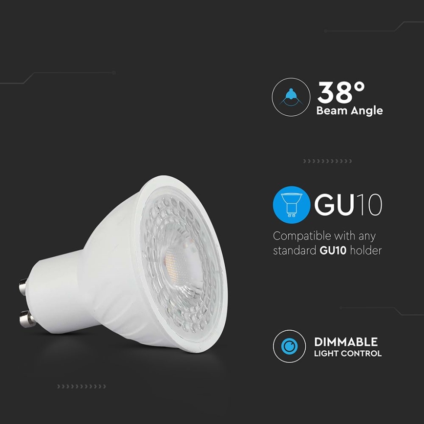 LED Prigušiva žarulja GU10/6W/230V 6500K 38°