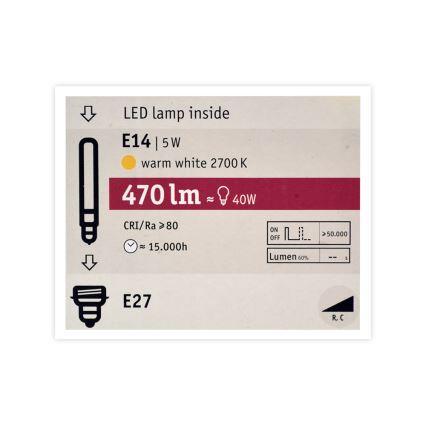 LED Prigušiva žarulja MOSAIC G125 E27/5W/230V 2700K - Paulmann 28750