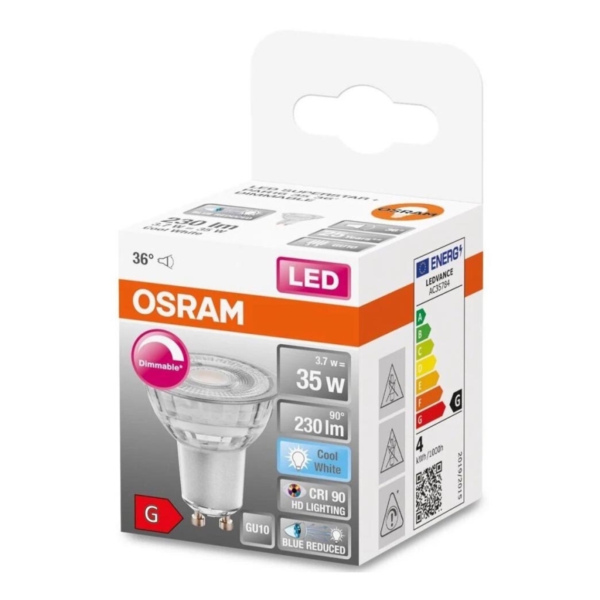 LED Prigušiva žarulja PAR16 GU10/3,7W/230V 4000K CRI 90 - Osram
