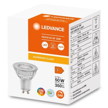 LED Prigušiva žarulja PAR16 GU10/4,7W/230V 4000K 36° CRI 90 - Osram