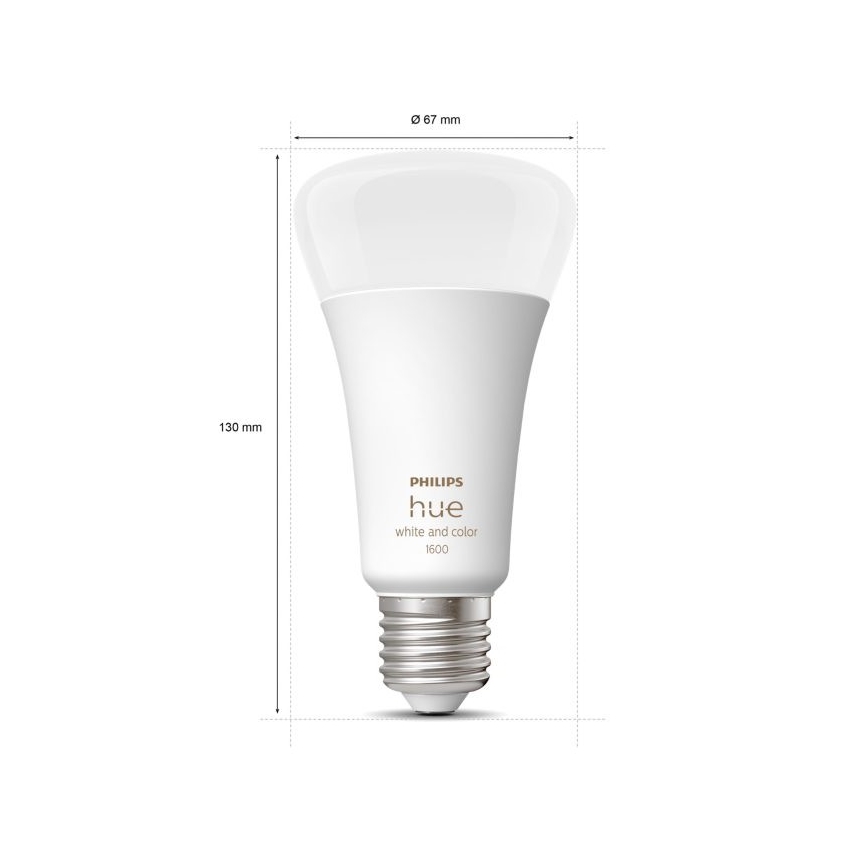 LED Prigušiva žarulja Philips Hue White And Color Ambiance A67 E27/13,5W/230V 2000-6500K
