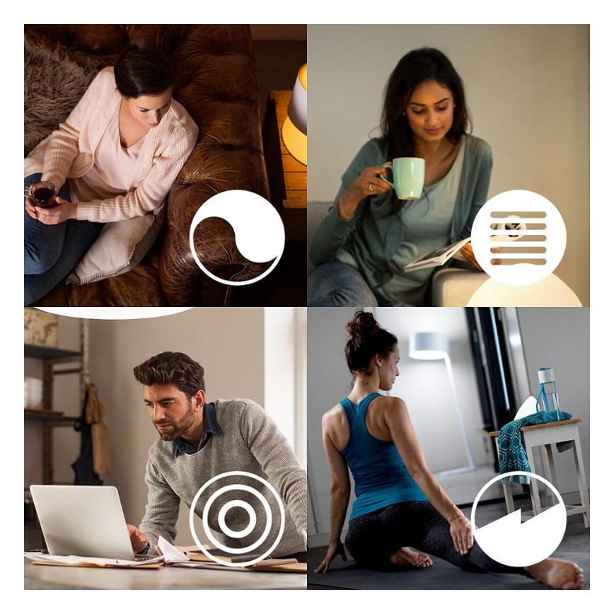 LED Prigušiva žarulja Philips Hue WHITE AMBIANCE 1xE27/8,5W/230V 2200-6500K + DU