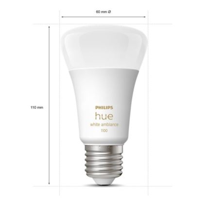 LED Prigušiva žarulja Philips Hue WHITE AMBIANCE E27/8W/230V 2200-6500K