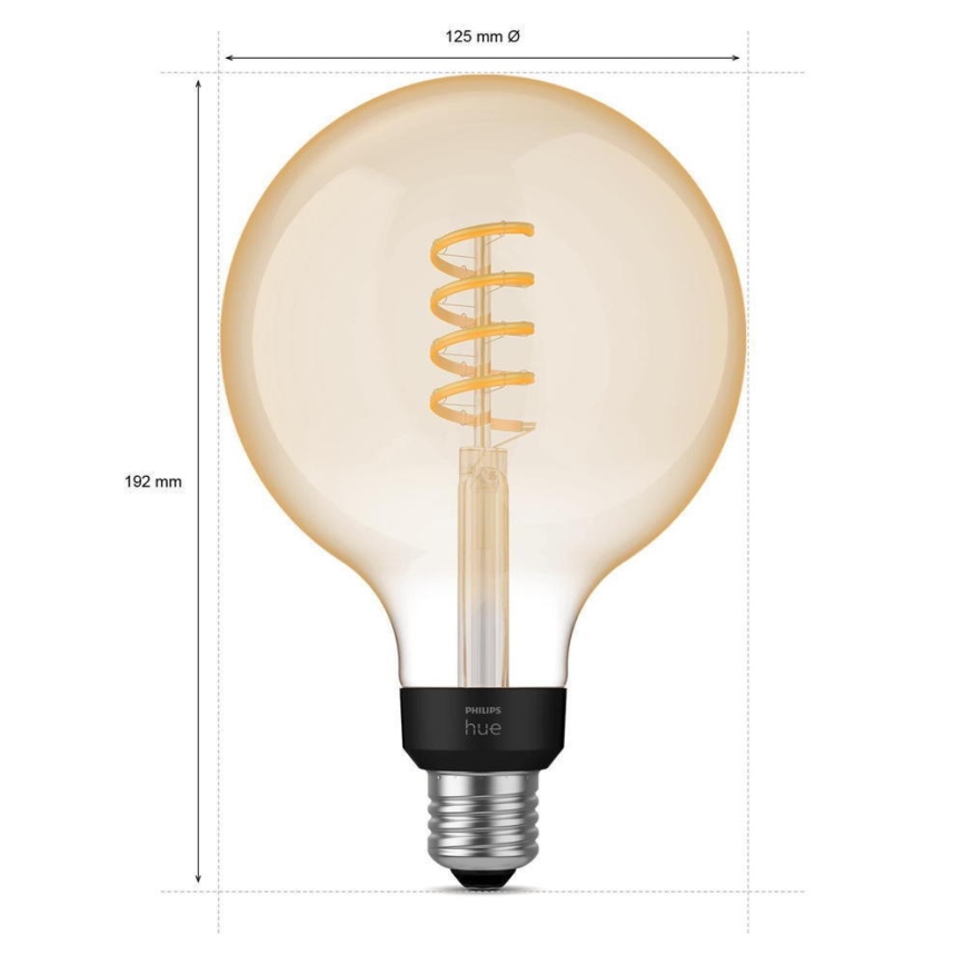 LED Prigušiva žarulja Philips Hue WHITE AMBIANCE G125 E27/7W/230V 2200-4500K