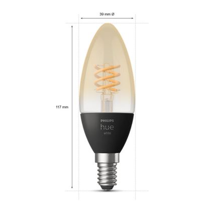 LED Prigušiva žarulja Philips Hue WHITE FILAMENT E14/4,5W/230V 2100K