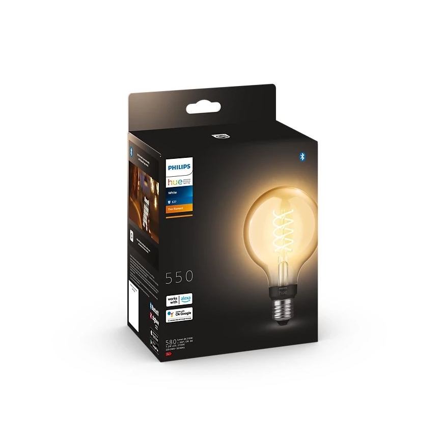 LED Prigušiva žarulja Philips Hue WHITE FILAMENT G93 E27/7,2W/230V 2100K