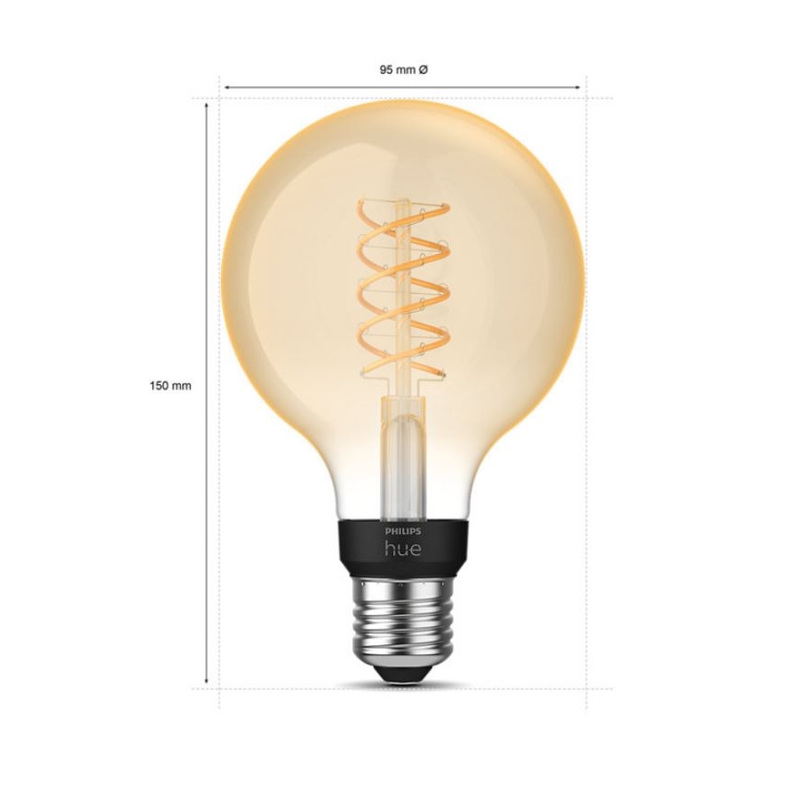 LED Prigušiva žarulja Philips Hue WHITE FILAMENT G93 E27/7,2W/230V 2100K