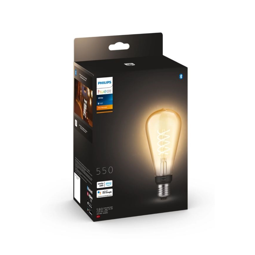 LED Prigušiva žarulja Philips Hue WHITE FILAMENT ST72 E27/7W/230V 2100K