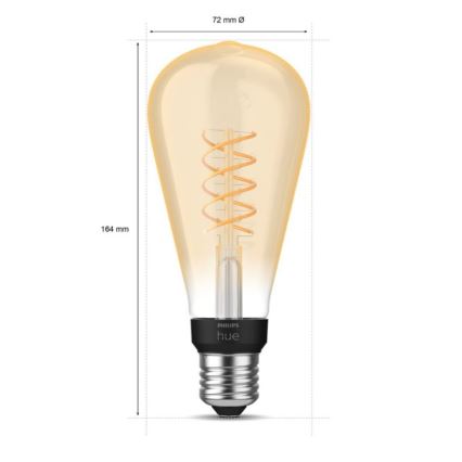 LED Prigušiva žarulja Philips Hue WHITE FILAMENT ST72 E27/7W/230V 2100K