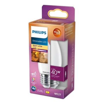 LED Prigušiva žarulja Philips Warm Glow B35 E27/3,4W/230V 2200-2700K CRI 90
