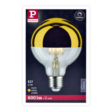 LED Prigušiva žarulja sa zrcalnom kalotom GLOBE G95 E27/6,5W/230V 2700K zlatna - Paulmann 28675