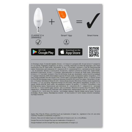 LED Prigušiva žarulja SMART+ E14/5W/230V 2700K Wi-Fi - Ledvance