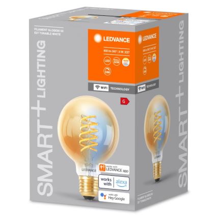 LED Prigušiva žarulja SMART+ FILAMENT GLOBE G80 E27/8W/230V 2200-5000K Wi-Fi - Ledvance