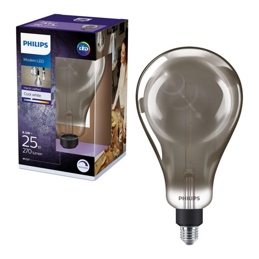 LED prigušiva žarulja SMOKY VINTAGE Philips A160 E27/6,5W/230V 4000K