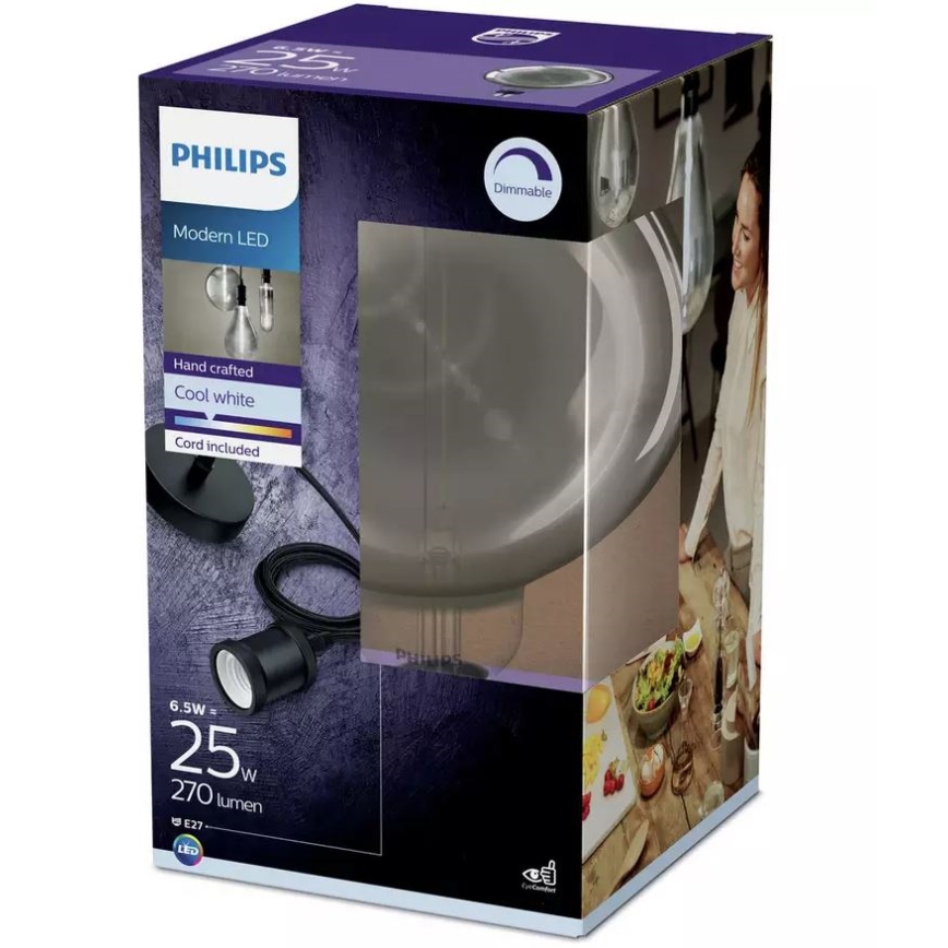 LED Prigušiva žarulja SMOKY VINTAGE Philips E27/6,5W/230V 4000K