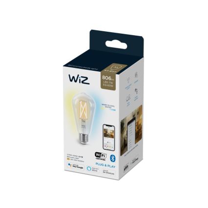 LED Prigušiva žarulja FILAMENT ST64 E27/6,7W/230V 2700-6500K CRI 90 Wi-Fi - WiZ