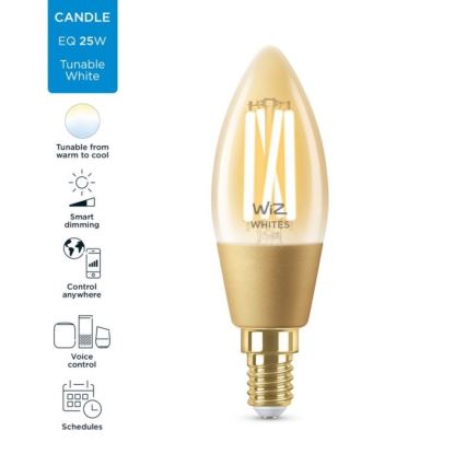 LED Prigušiva žarulja VINTAGE FILAMENT C35 E14/4,9W/230V 2000-5000K CRI 90 Wi-Fi - WiZ