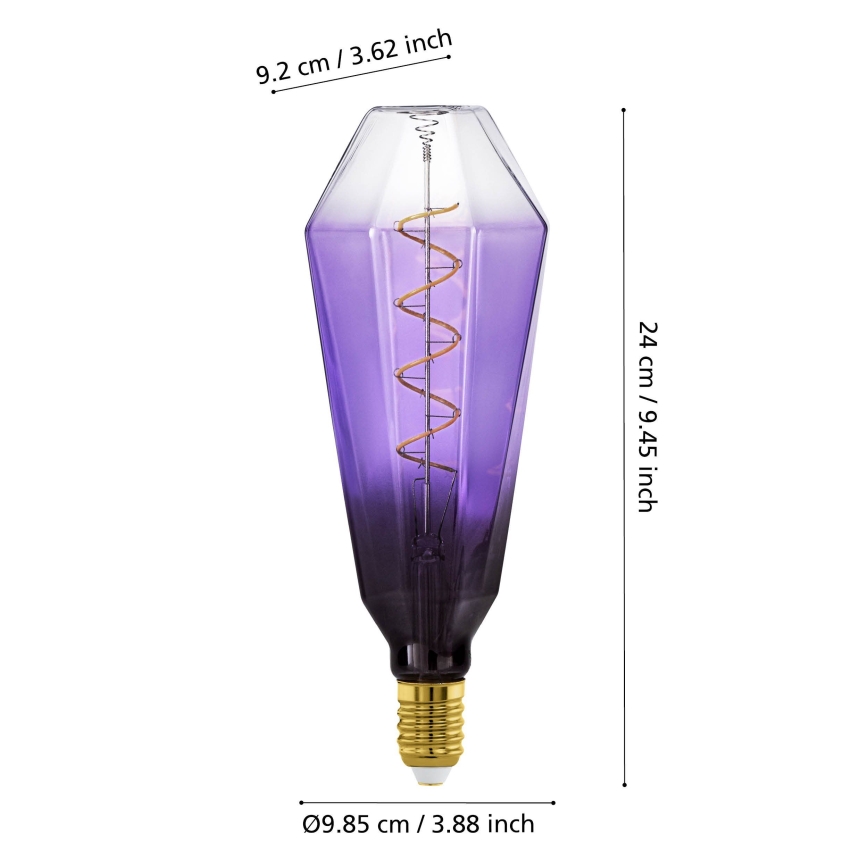 LED prigušiva žarulja VINTAGE E27/4W/230V 1800K ljubičasta - Eglo 110237