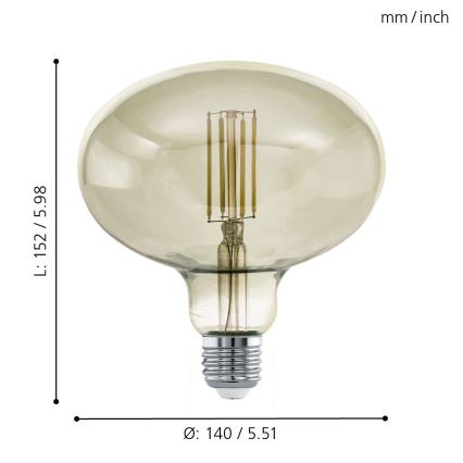 LED Prigušiva žarulja VINTAGE E27/4W/230V 3000K - Eglo 12599