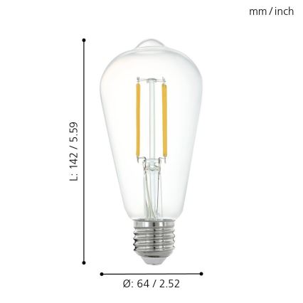 LED Prigušiva žarulja E27/6W/230V 2700K - Eglo